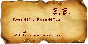 Botyán Bozsóka névjegykártya